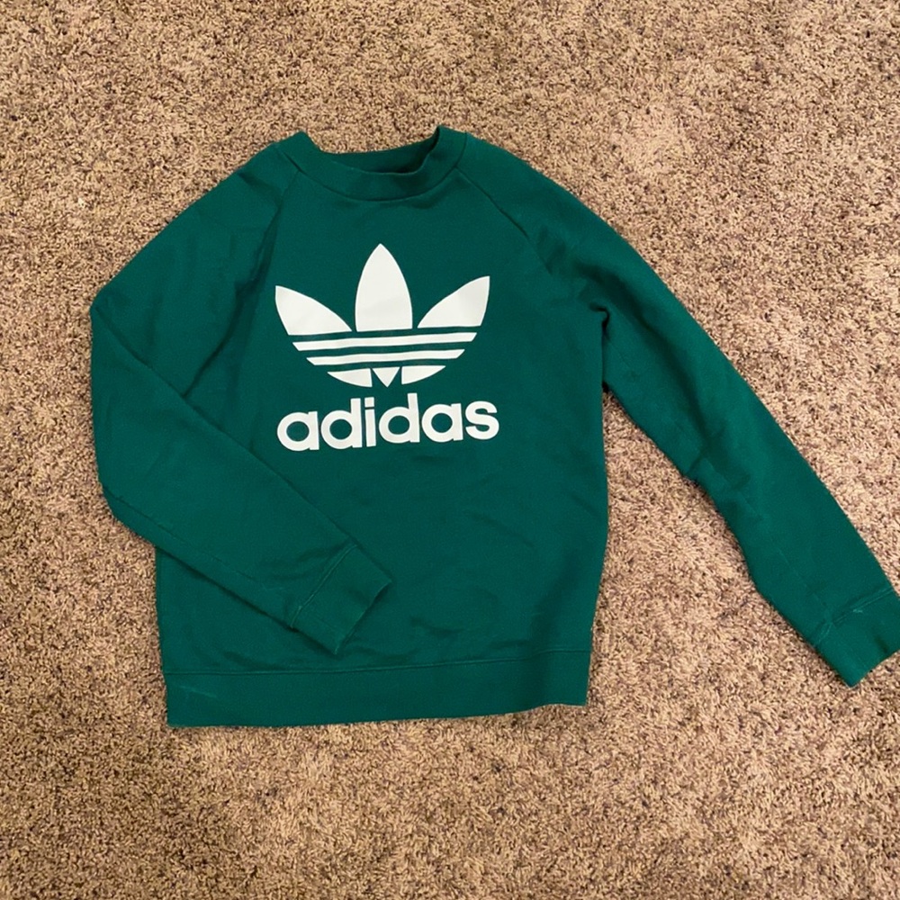 Adidas green crewneck